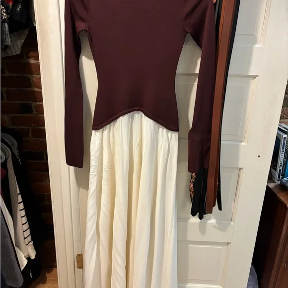 SOLID & STRIPED The Soglio Dress in Raisin Brown
